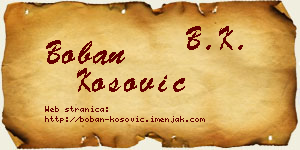 Boban Kosović vizit kartica